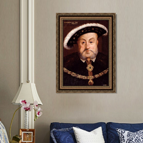 INVIN ART Framed Canvas Art Giclee Print Portrait of King Henry VIII by Hans Holbein the Younger Wall Art Living Room Home Office Decorations