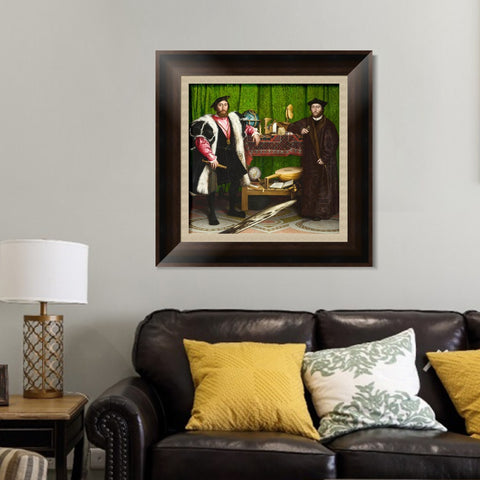 INVIN ART Framed Canvas Art Giclee Print The Ambassadors (1533) by Hans Holbein the Younger Wall Art Living Room Home Office Decorations