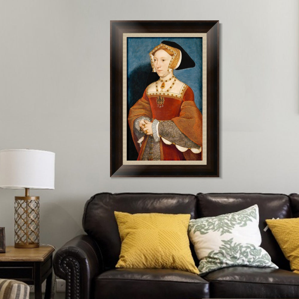 INVIN ART Framed Canvas Art Giclee Print Jane Seymour by Hans Holbein the Younger Wall Art