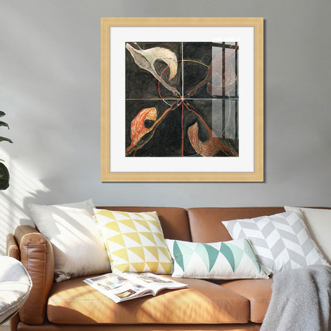 INVIN ART Framed Canvas Giclee Print Art Series#005 by Hilma Af Klint Wall Art Living Room Home Office Decorations