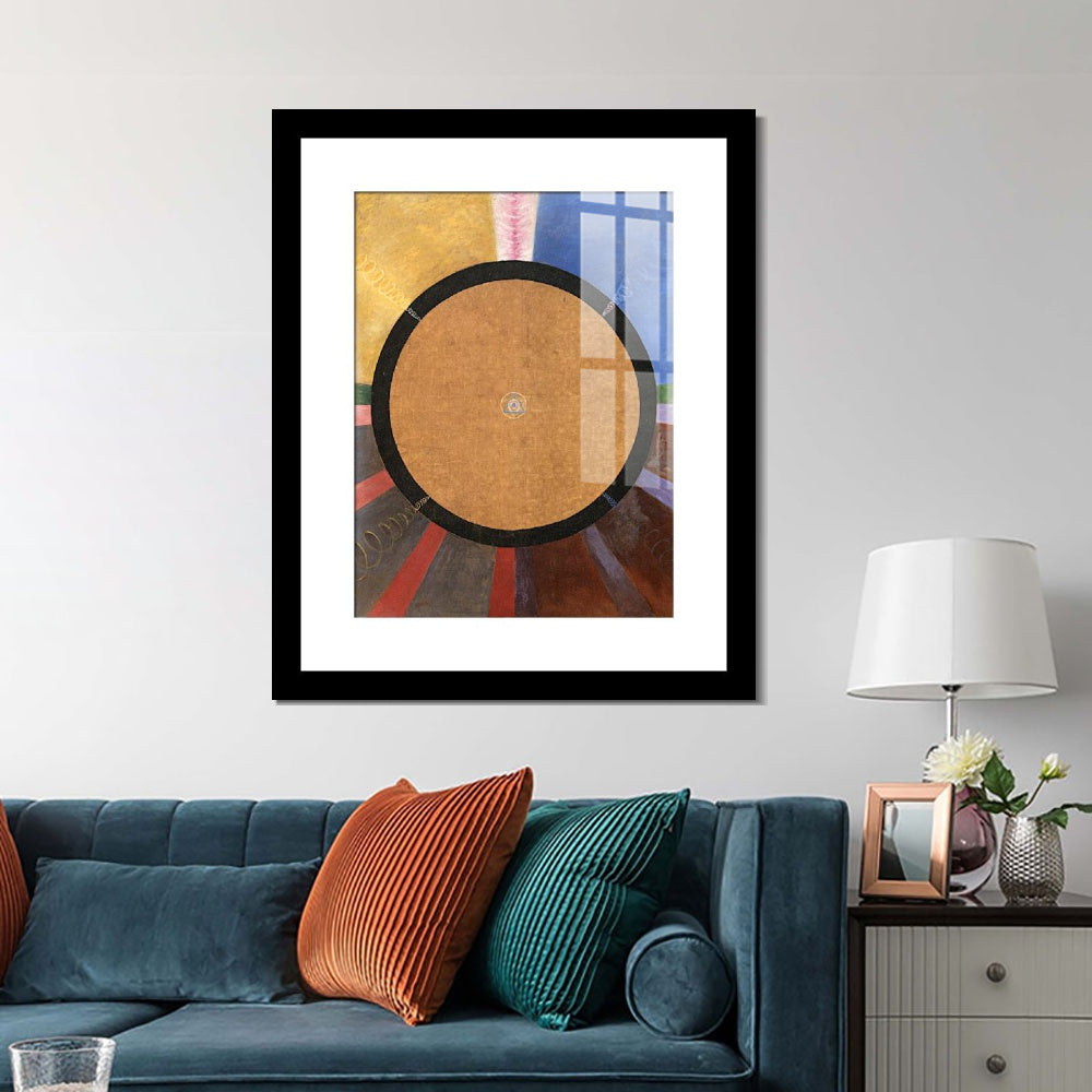 INVIN ART Framed Canvas Giclee Print Art Group X, NO. 3 Altarpiece, 1915 by Hilma Af Klint Wall Art