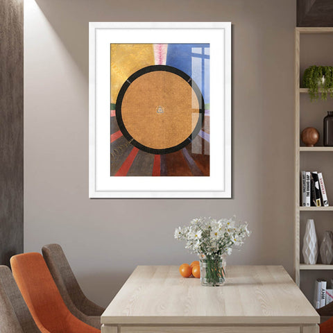 INVIN ART Framed Canvas Giclee Print Art Group X, NO. 3 Altarpiece, 1915 by Hilma Af Klint Wall Art Living Room Home Office Decorations