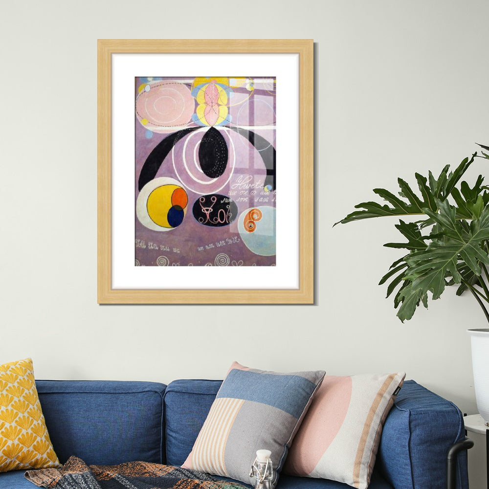 INVIN ART Framed Canvas Giclee Print Art Adulthood No 6 by Hilma Af Klint Wall Art