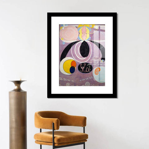 INVIN ART Framed Canvas Giclee Print Art Adulthood No 6 by Hilma Af Klint Wall Art Living Room Home Office Decorations