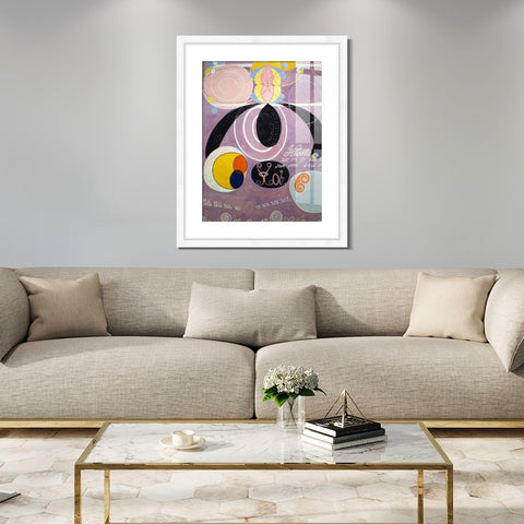 INVIN ART Framed Canvas Giclee Print Art Adulthood No 6 by Hilma Af Klint Wall Art Living Room Home Office Decorations