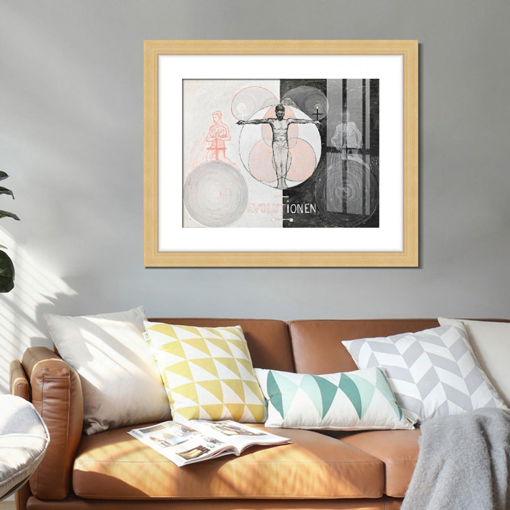 INVIN ART Framed Canvas Giclee Print Art Series#020 by Hilma Af Klint Wall Art