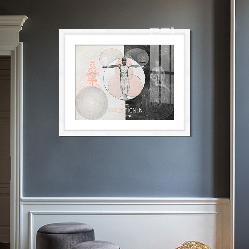 INVIN ART Framed Canvas Giclee Print Art Series#020 by Hilma Af Klint Wall Art
