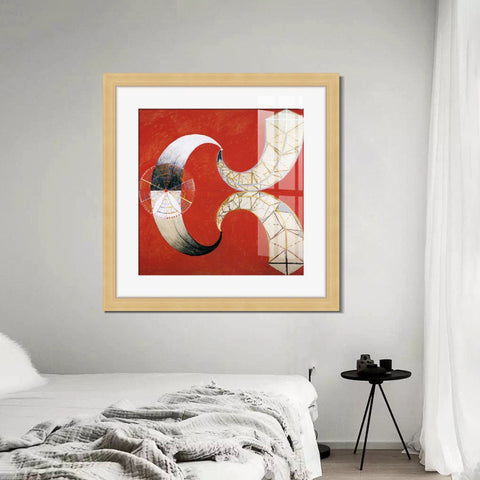 INVIN ART Framed Canvas Giclee Print Art Svanen Nr. 9, 1914 by Hilma Af Klint Wall Art Living Room Home Office Decorations