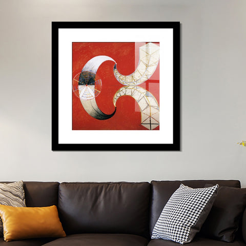 INVIN ART Framed Canvas Giclee Print Art Svanen Nr. 9, 1914 by Hilma Af Klint Wall Art Living Room Home Office Decorations