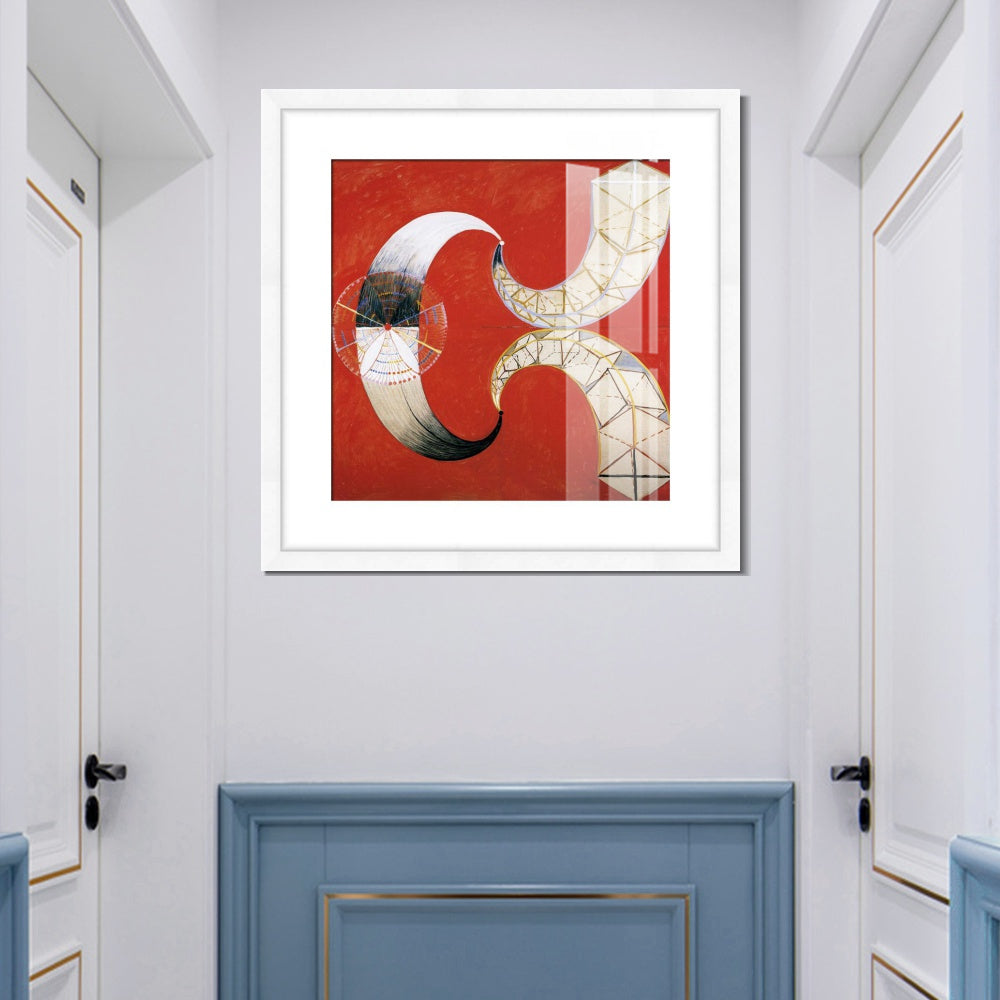 INVIN ART Framed Canvas Giclee Print Art Svanen Nr. 9, 1914 by Hilma Af Klint Wall Art