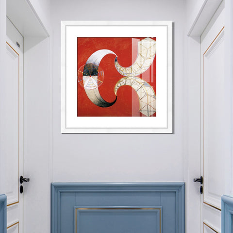 INVIN ART Framed Canvas Giclee Print Art Svanen Nr. 9, 1914 by Hilma Af Klint Wall Art Living Room Home Office Decorations
