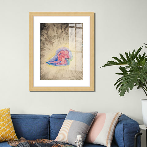 INVIN ART Framed Canvas Giclee Print Art Barnet Och Modern by Hilma Af Klint Wall Art Living Room Home Office Decorations