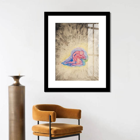 INVIN ART Framed Canvas Giclee Print Art Barnet Och Modern by Hilma Af Klint Wall Art Living Room Home Office Decorations