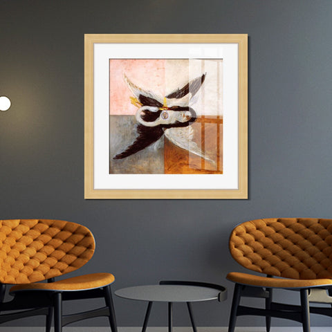 INVIN ART Framed Canvas Giclee Print Art Svanen 1914 Old Master by Hilma Af Klint Wall Art Living Room Home Office Decorations