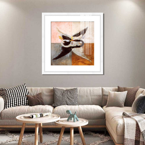 INVIN ART Framed Canvas Giclee Print Art Svanen 1914 Old Master by Hilma Af Klint Wall Art Living Room Home Office Decorations