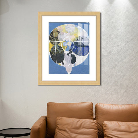 INVIN ART Framed Print Canvas Giclee Art Figure No. 5 Group 3 Series wu,1907 by Hilma Af Klint Wall Art Office Living Room Home Decorations