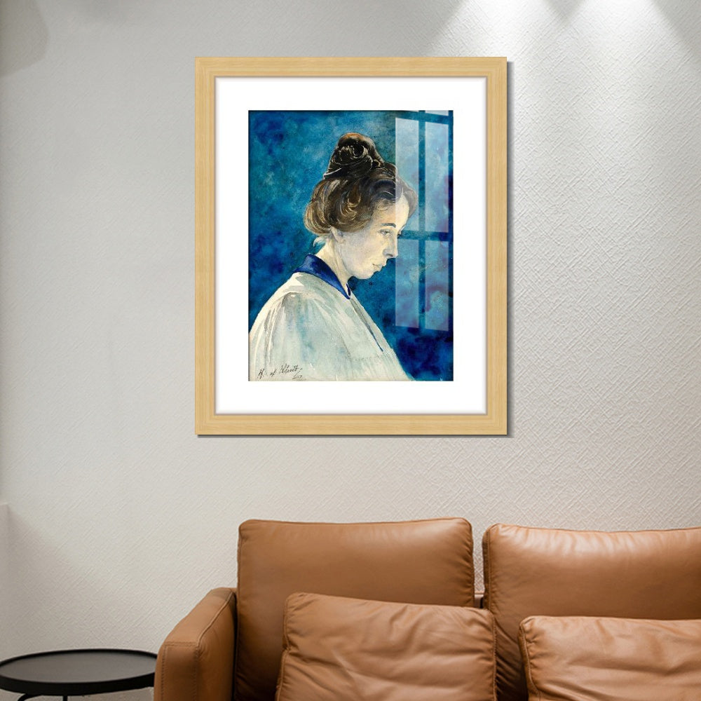 INVIN ART Framed Print Canvas Giclee Art Self-Portrait by Hilma Af Klint Wall Art Office