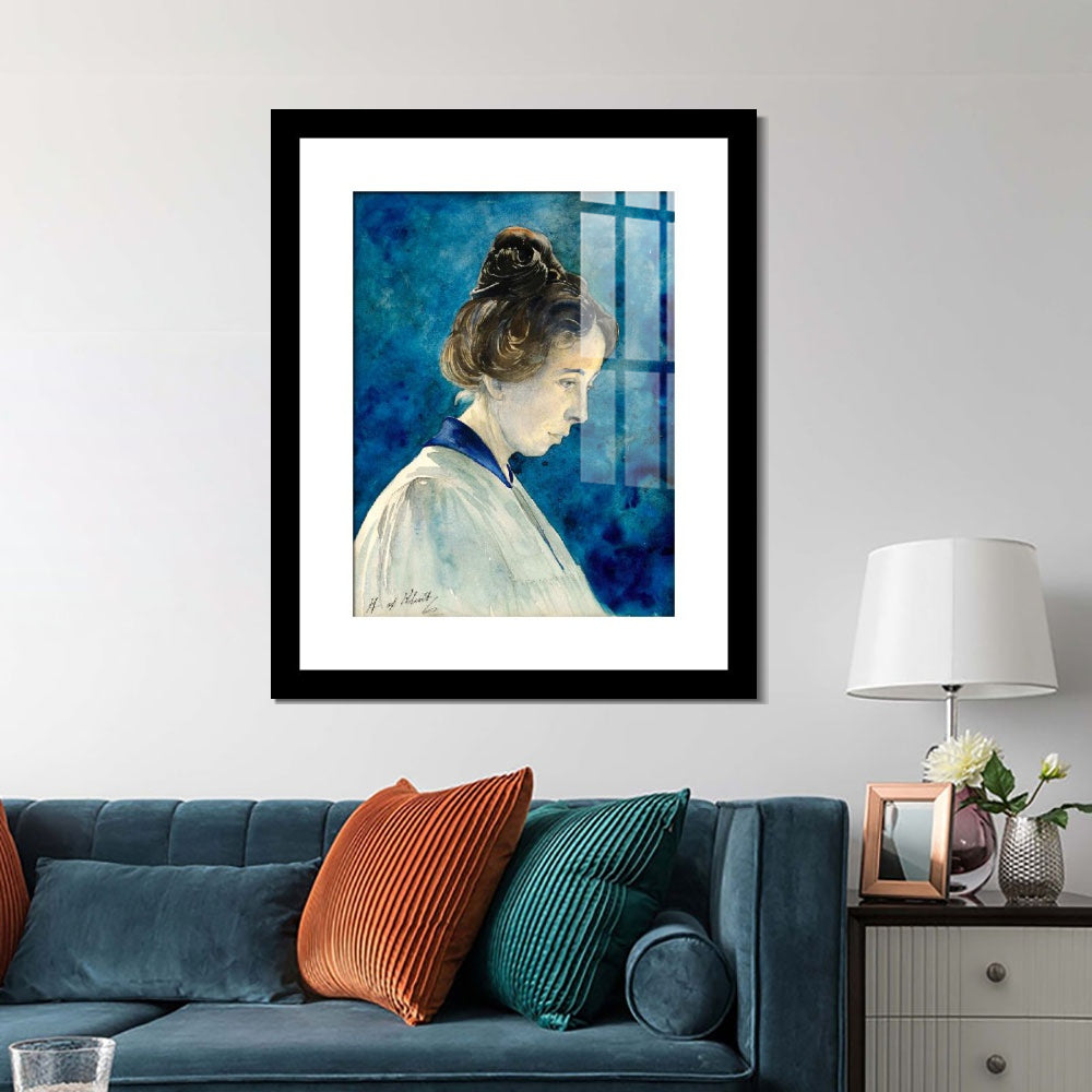 INVIN ART Framed Print Canvas Giclee Art Self-Portrait by Hilma Af Klint Wall Art Office