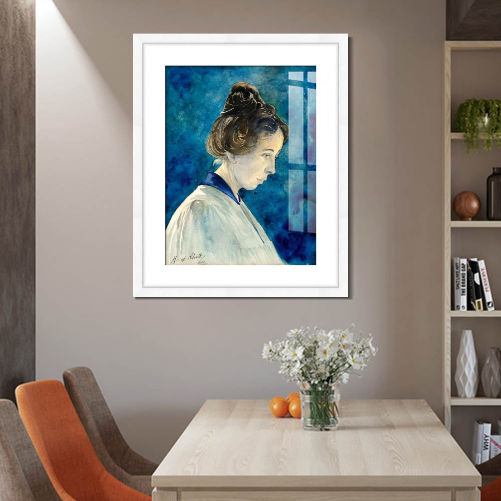 INVIN ART Framed Print Canvas Giclee Art Self-Portrait by Hilma Af Klint Wall Art Office