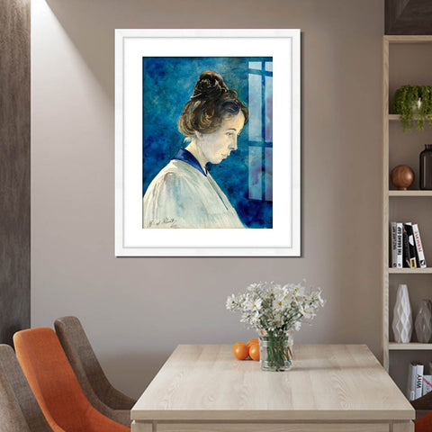 INVIN ART Framed Print Canvas Giclee Art Self-Portrait by Hilma Af Klint Wall Art Office Living Room Home Decorations