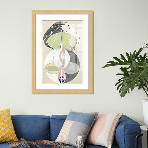INVIN ART Framed Print Canvas Giclee Art Tree of Knowledge Series w no.5,1913 by Hilma Af Klint Wall Art Office Living Room Home Decorations