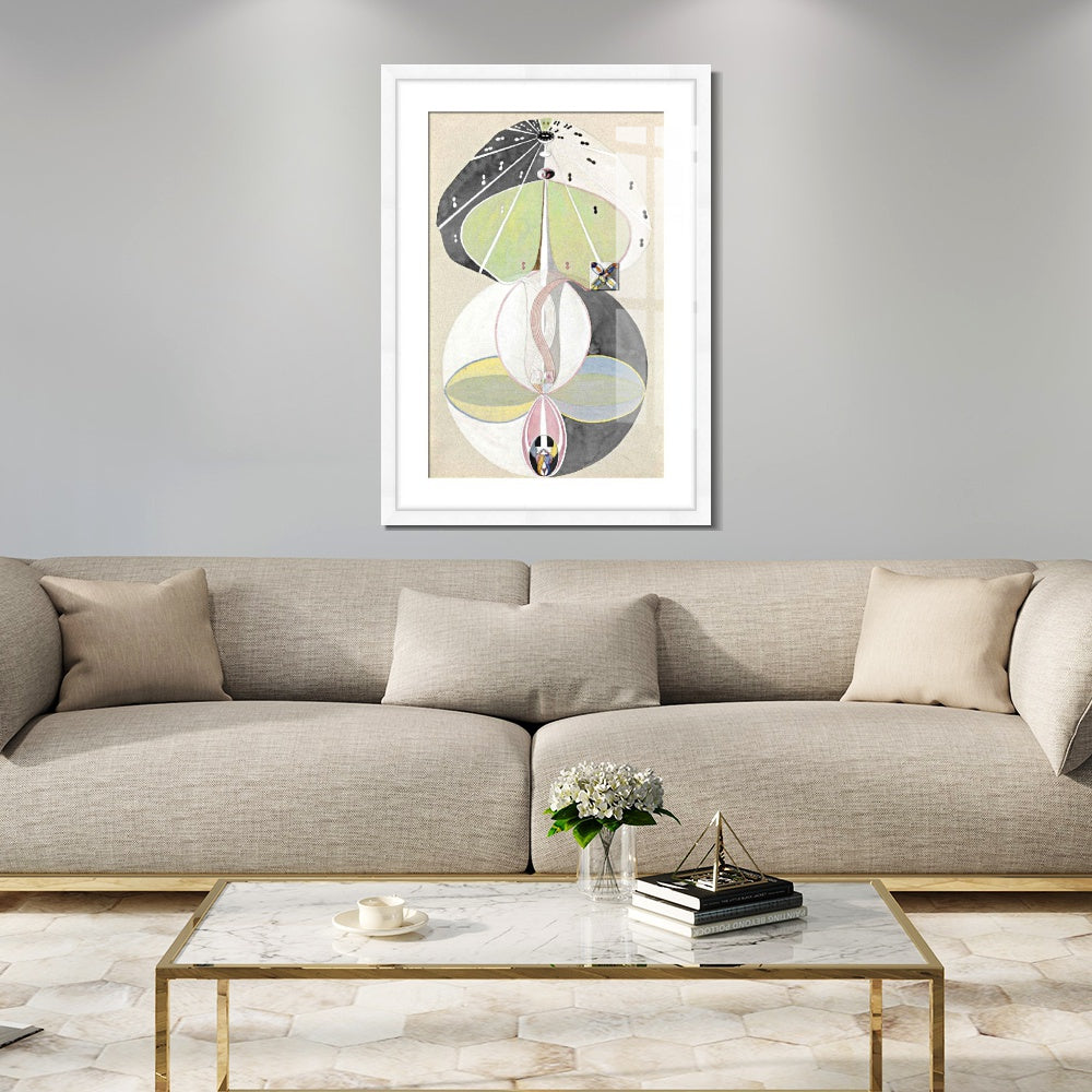 INVIN ART Framed Print Canvas Giclee Art Tree of Knowledge Series w no.5,1913 by Hilma Af Klint Wall Art Office