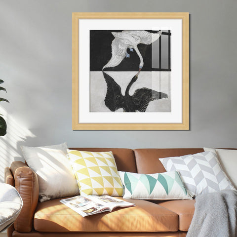 INVIN ART Framed Print Canvas Giclee Art Group ix Suw The Swan No 1,1915 by Hilma Af Klint Wall Art Office Living Room Home Decorations