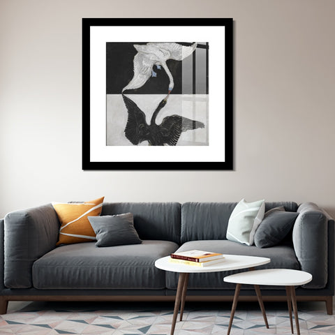INVIN ART Framed Print Canvas Giclee Art Group ix Suw The Swan No 1,1915 by Hilma Af Klint Wall Art Office Living Room Home Decorations