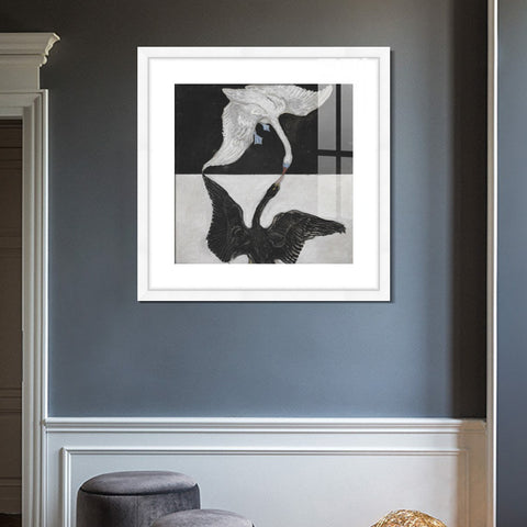 INVIN ART Framed Print Canvas Giclee Art Group ix Suw The Swan No 1,1915 by Hilma Af Klint Wall Art Office Living Room Home Decorations