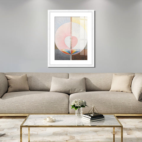 INVIN ART Framed Print Canvas Giclee Art Group IX/UW, No. 25, The Dove, No. 1, 1915 by Hilma Af Klint Wall Art Office Living Room Home Decorations