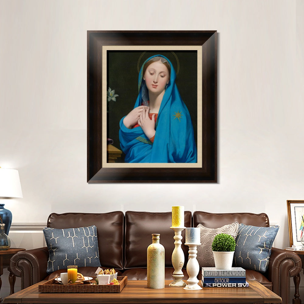 INVIN ART Framed Canvas Art Giclee Print Virgin of The Adoption by Jean Auguste Dominique Ingres Wall Art