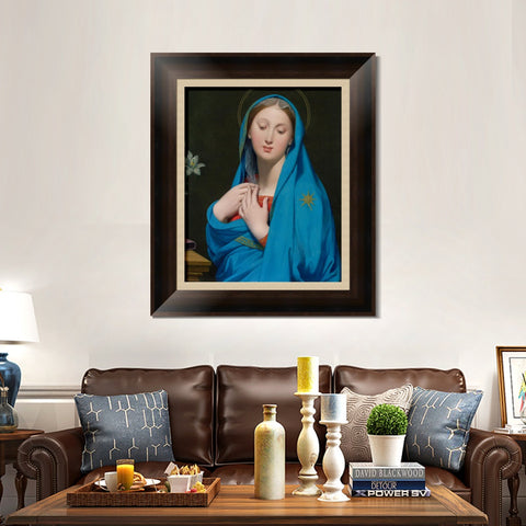 INVIN ART Framed Canvas Art Giclee Print Virgin of The Adoption by Jean Auguste Dominique Ingres Wall Art Living Room Home Office Decorations