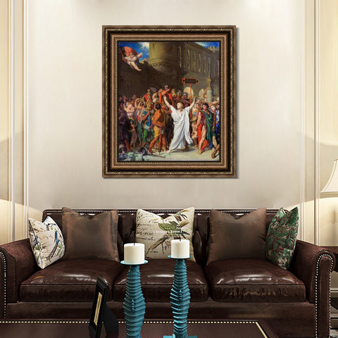 INVIN ART Framed Canvas Art Giclee Print Series#003 by Jean Auguste Dominique Ingres Wall Art Living Room Home Office Decorations