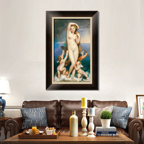 INVIN ART Framed Canvas Art Giclee Print Venus Anadyomene by Jean Auguste Dominique Ingres Wall Art Living Room Home Office Decorations