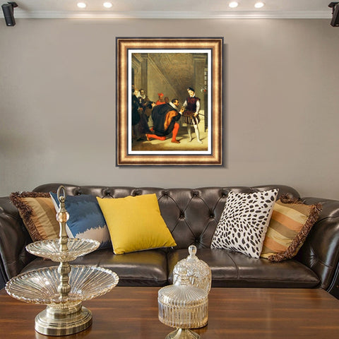 INVIN ART Framed Canvas Art Giclee Print Don Pedro de Toledo kissing the Sword of Henri IV in 1832 by Jean Auguste Dominique Ingres Wall Art Living Room Home Office Decorations