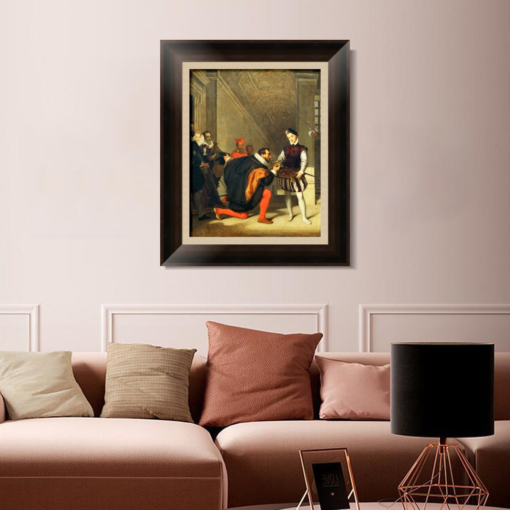 INVIN ART Framed Canvas Art Giclee Print Don Pedro de Toledo kissing the Sword of Henri IV in 1832 by Jean Auguste Dominique Ingres Wall Art