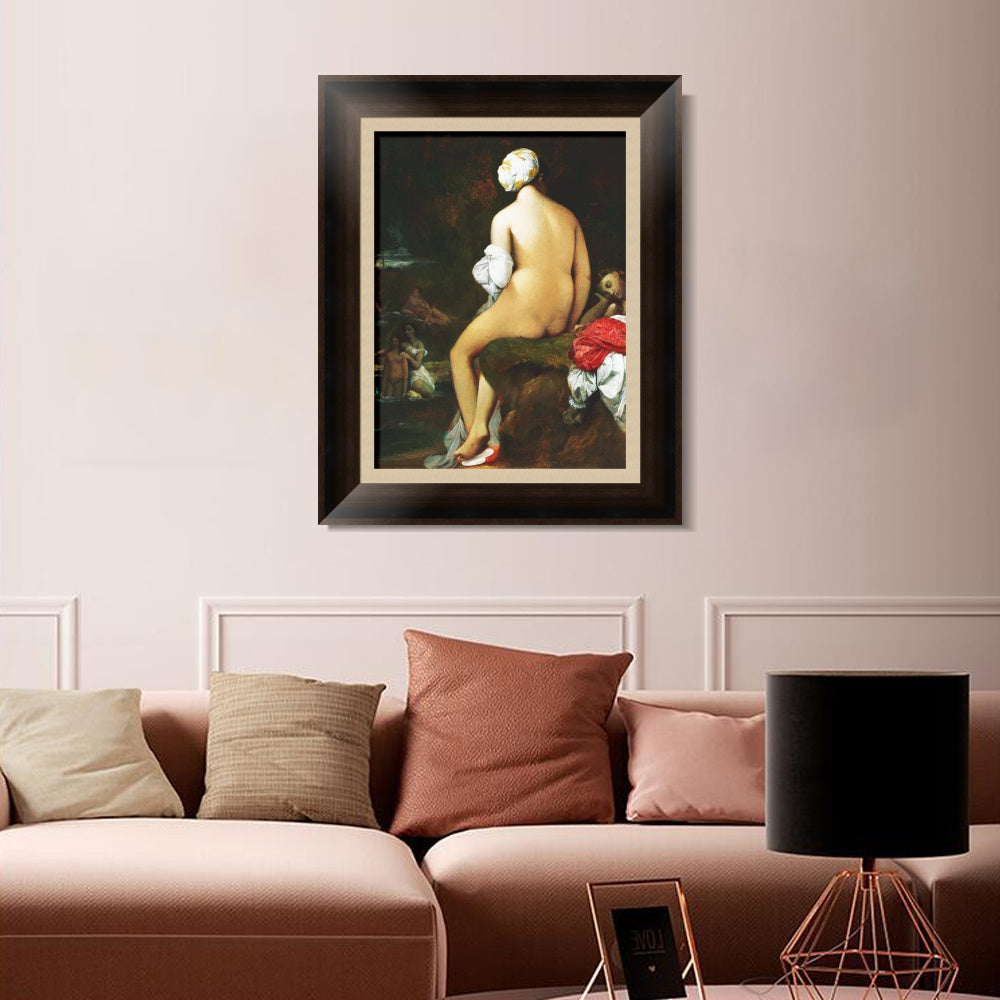 INVIN ART Framed Canvas Art Giclee Print La Grande Baigneuse by Jean Auguste Dominique Ingres Wall Art Living Room Home Office Decorations