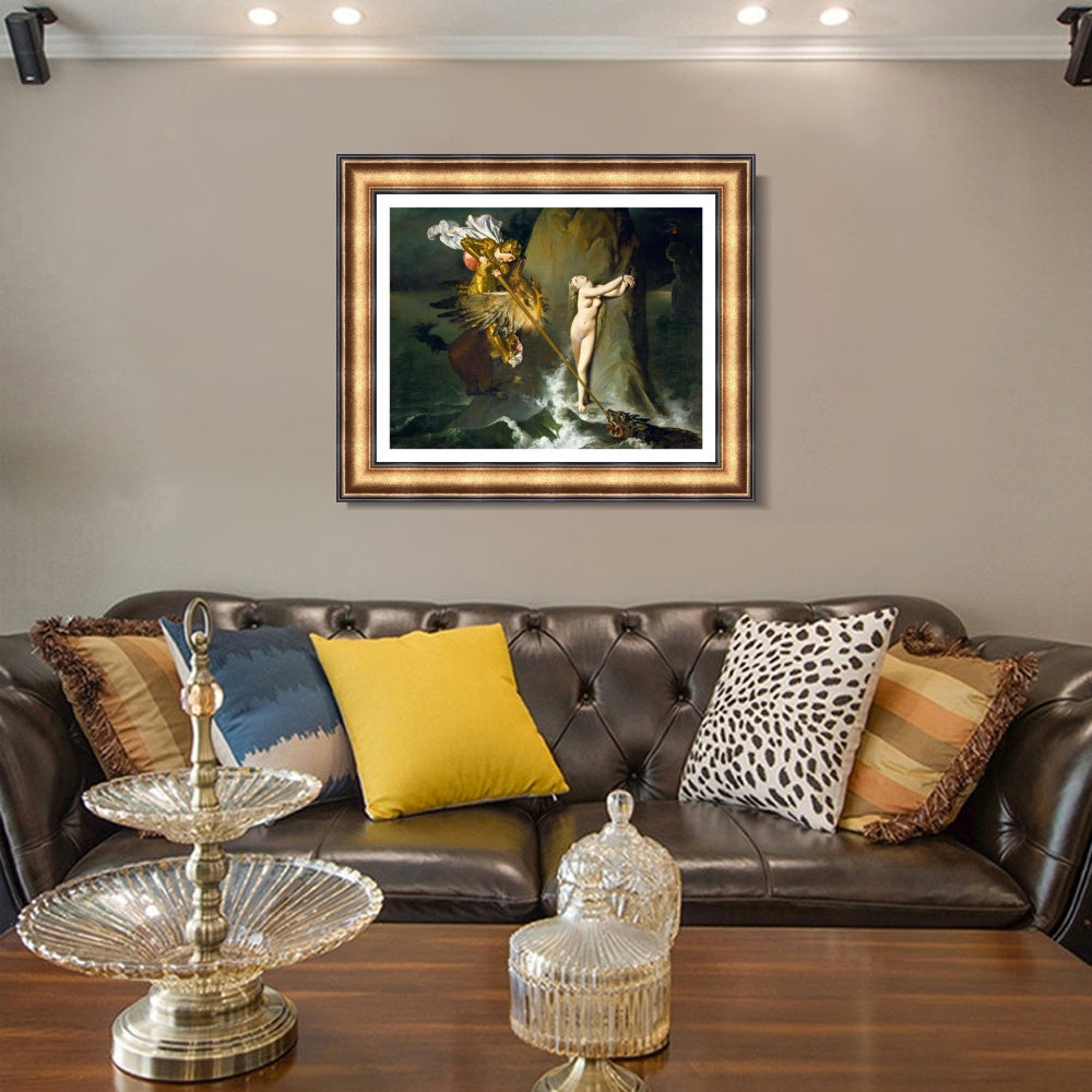 INVIN ART Framed Canvas Art Giclee Print Roger Fress Angelica by Jean Auguste Dominique Ingres Wall Art