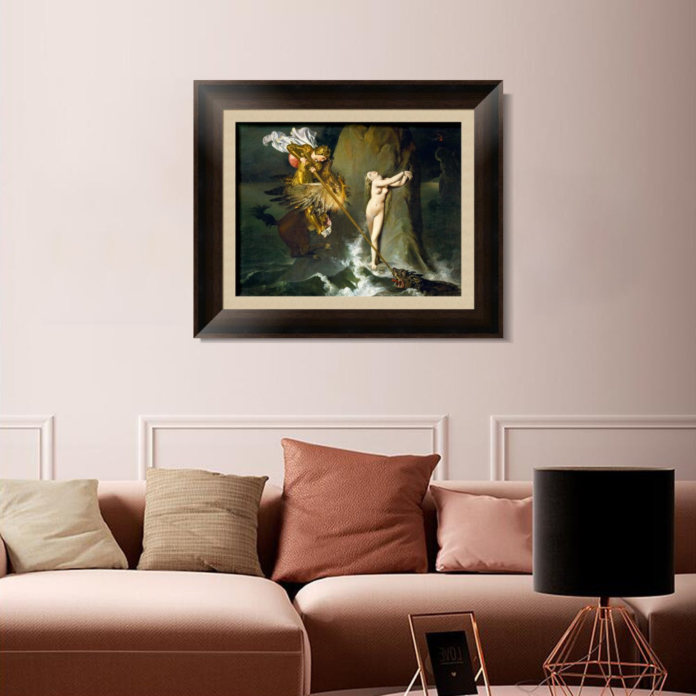 INVIN ART Framed Canvas Art Giclee Print Roger Fress Angelica by Jean Auguste Dominique Ingres Wall Art
