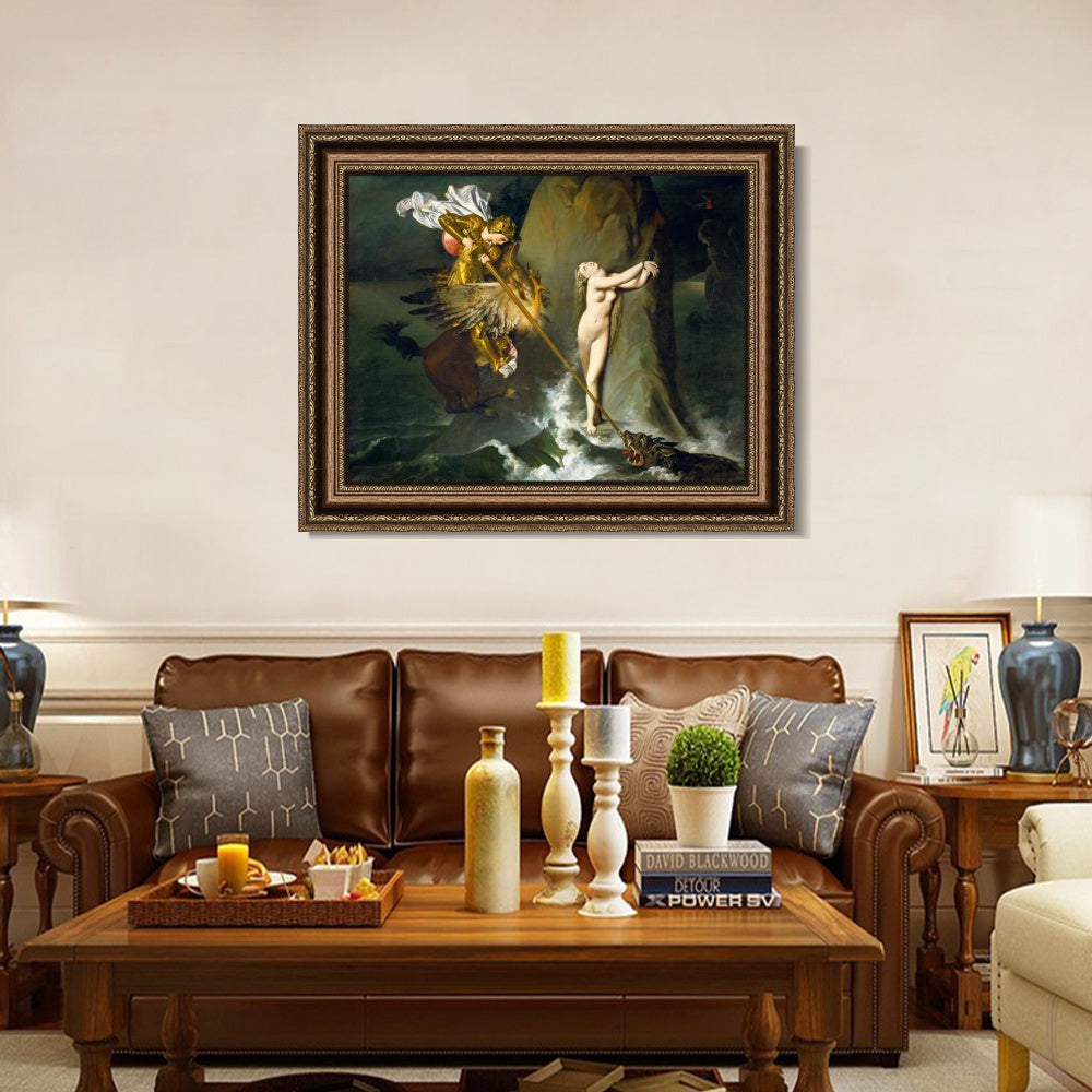 INVIN ART Framed Canvas Art Giclee Print Roger Fress Angelica by Jean Auguste Dominique Ingres Wall Art