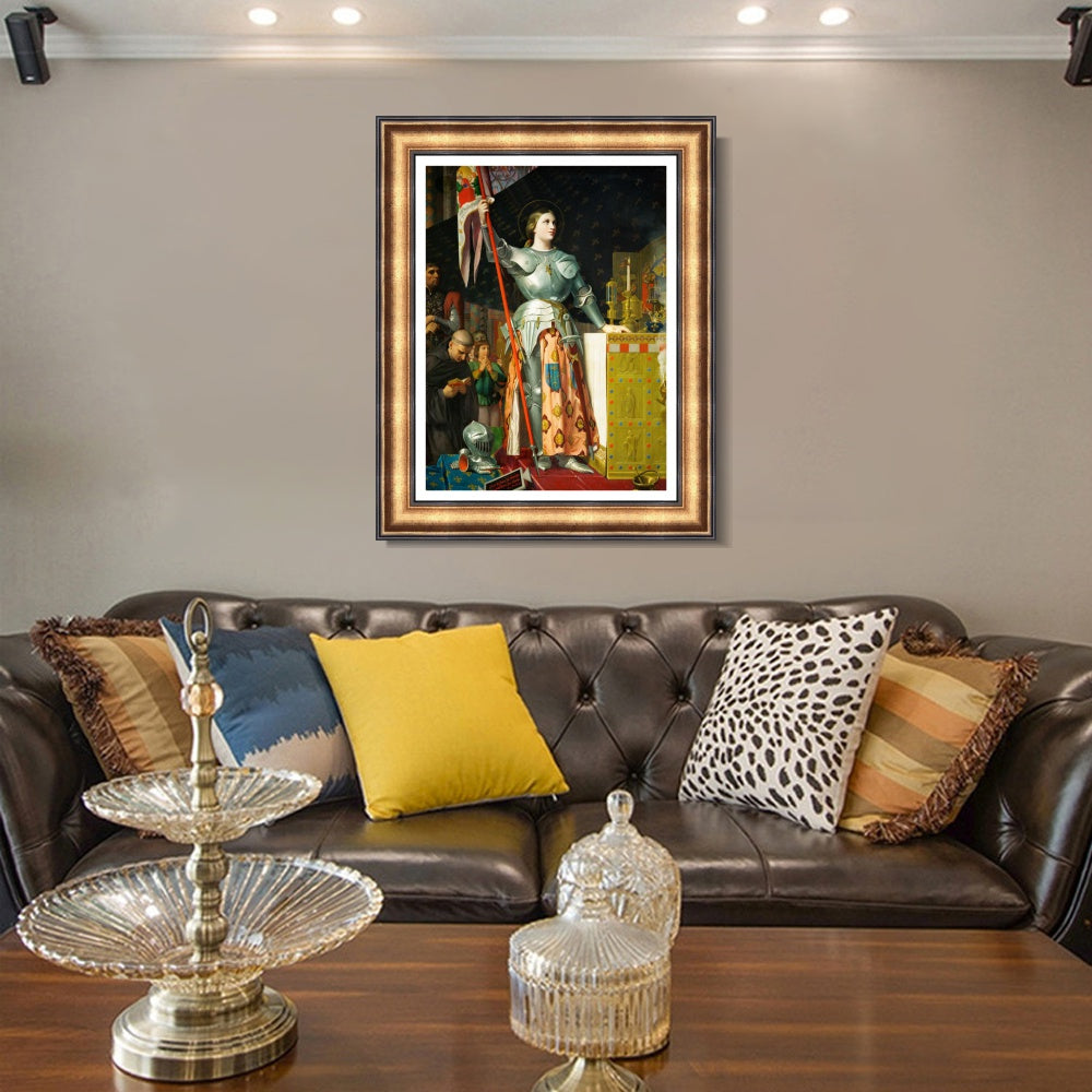 INVIN ART Framed Canvas Art Giclee Print Joan of Arc at The Coronation of Charles VII by Jean Auguste Dominique Ingres Wall Art