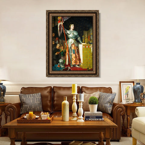 INVIN ART Framed Canvas Art Giclee Print Joan of Arc at The Coronation of Charles VII by Jean Auguste Dominique Ingres Wall Art Living Room Home Office Decorations