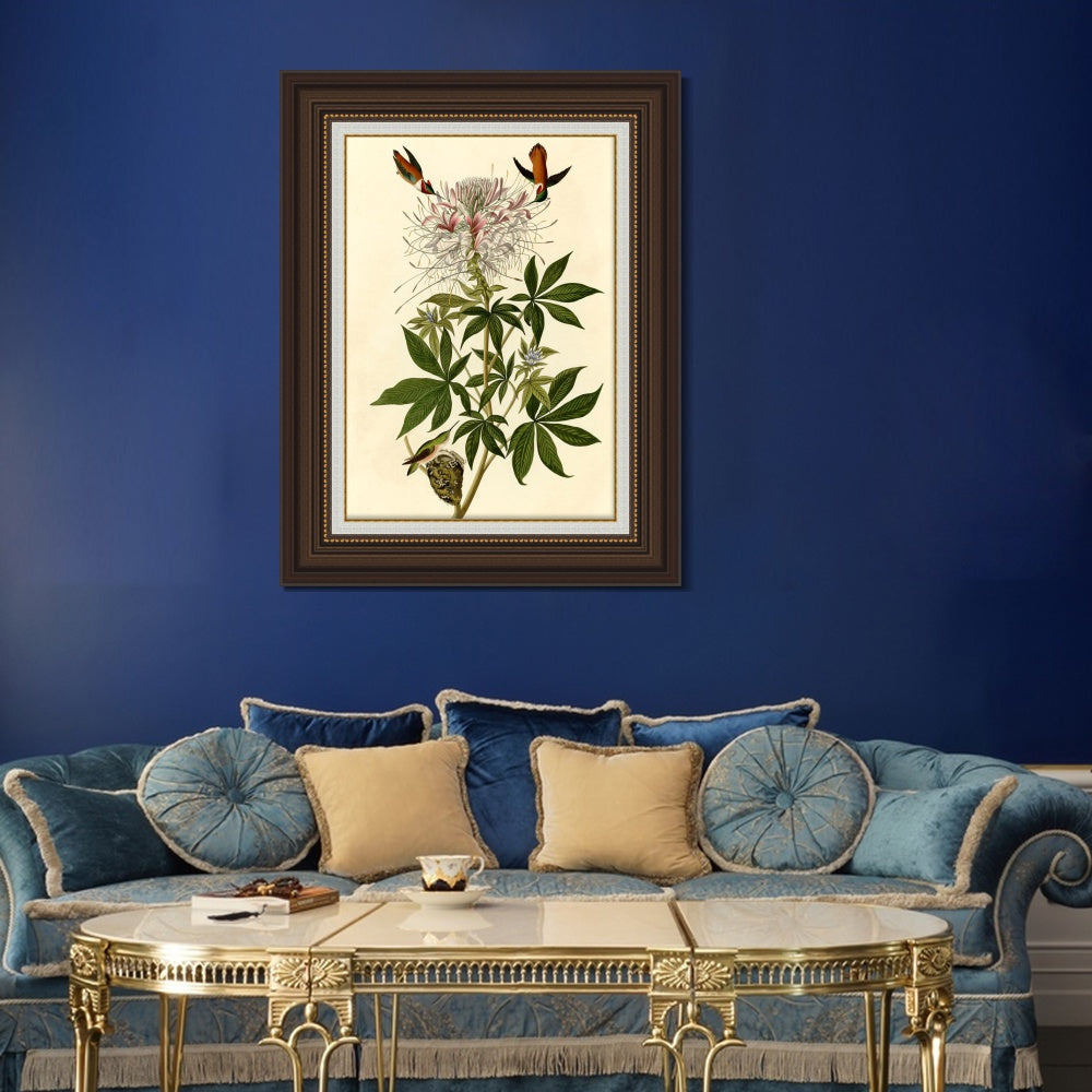 INVIN ART Framed Canvas Art Giclee Print Ruff necked Humming bird by John James Audubon  Home Office Wall Art Decorations