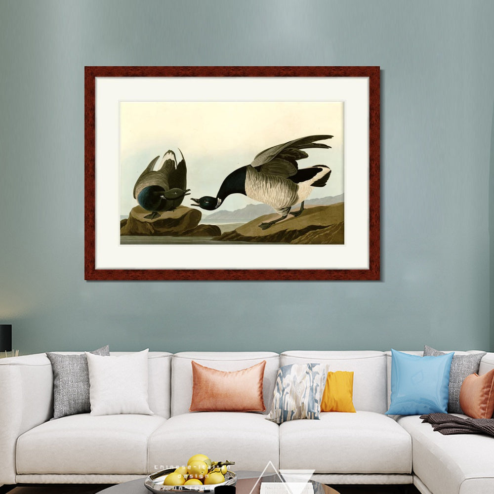 INVIN ART Framed Canvas Art Giclee Print Series#105 by John James Audubon  Home Office Wall Art Decorations