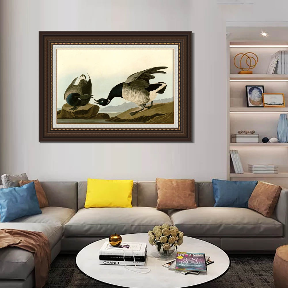 INVIN ART Framed Canvas Art Giclee Print Series#105 by John James Audubon  Home Office Wall Art Decorations
