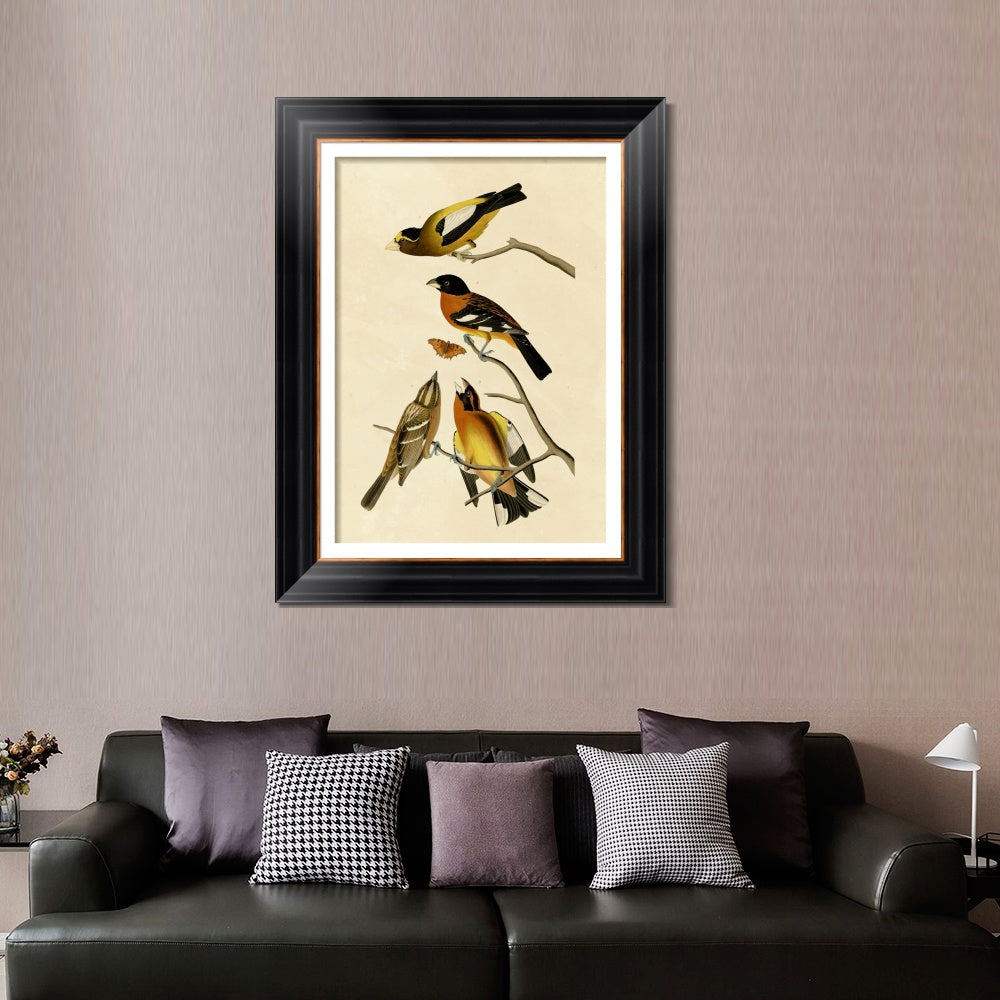 INVIN ART Framed Canvas Art Giclee Print Series#115 by John James Audubon  Home Office Wall Art Decorations