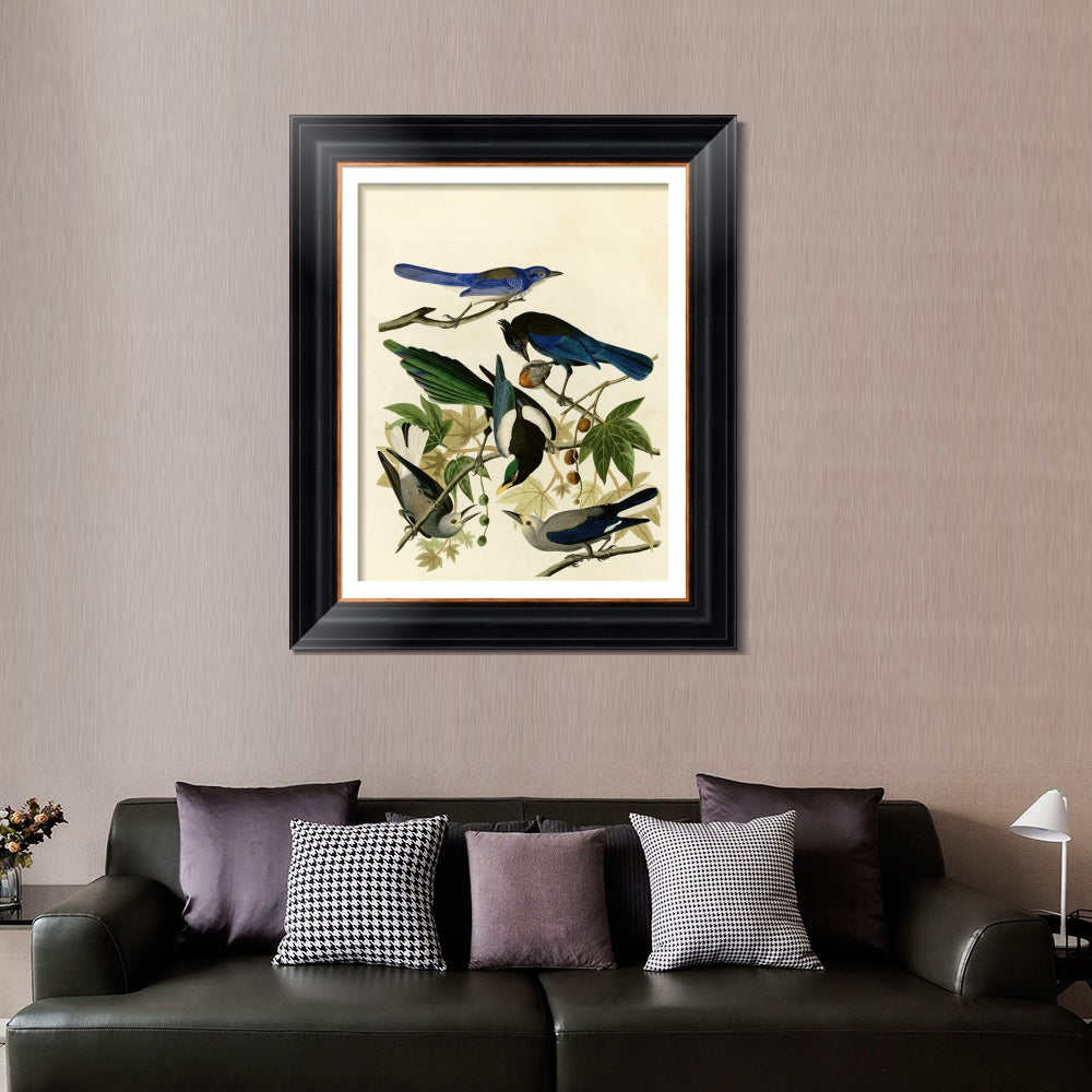 INVIN ART Framed Canvas Art Giclee Print Series#124 by John James Audubon  Home Office Wall Art Decorations