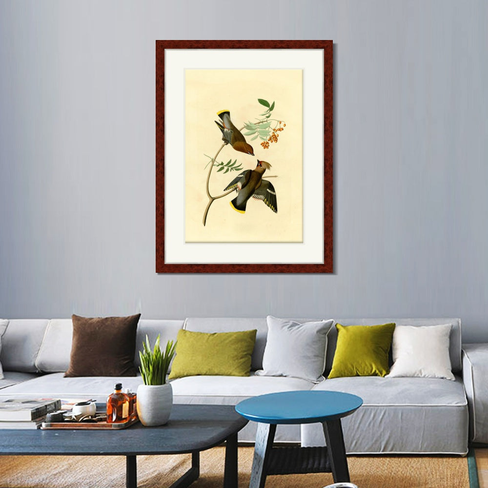 INVIN ART Framed Canvas Art Giclee Print Series#125 by John James Audubon  Home Office Wall Art Decorations