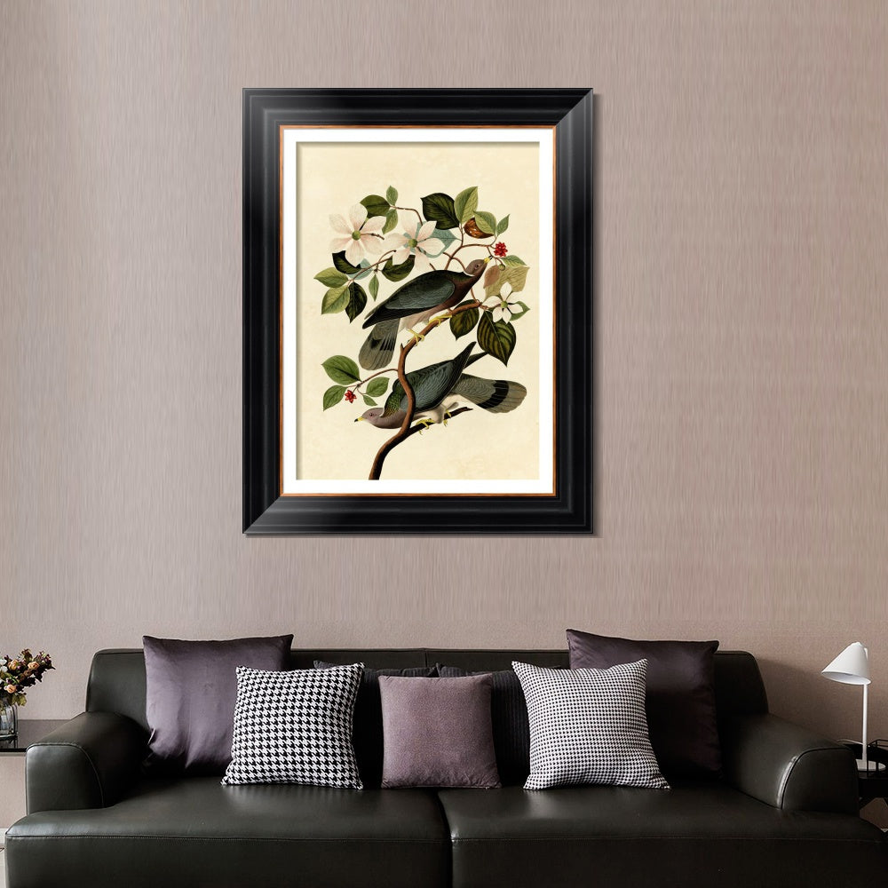 INVIN ART Framed Canvas Art Giclee Print Series#130 by John James Audubon  Home Office Wall Art Decorations