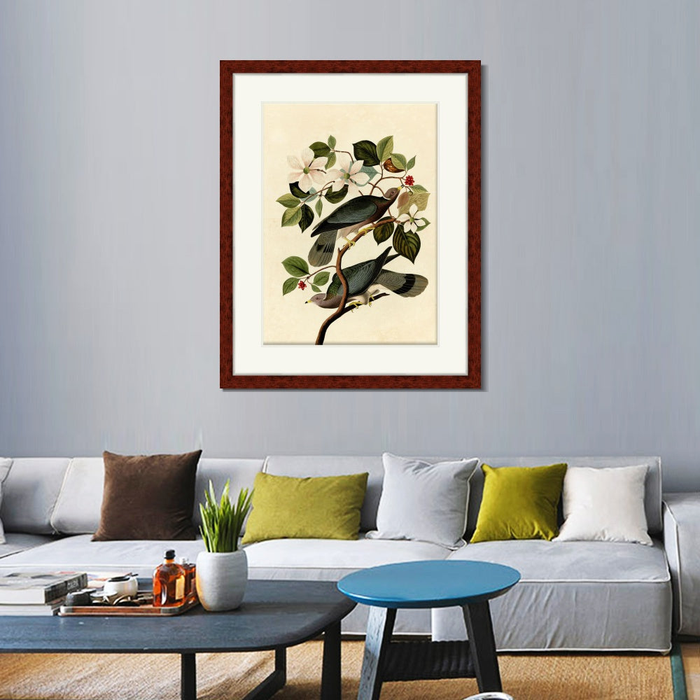 INVIN ART Framed Canvas Art Giclee Print Series#130 by John James Audubon  Home Office Wall Art Decorations
